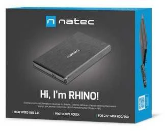 Kietasis diskas NATEC NKZ-0448 RHINO išorinis USB 3.0 korpusas skirtas 3,5 colio SATA HDD juodas aliuminis