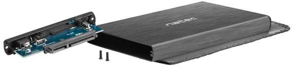 Kietasis diskas NATEC NKZ-0448 RHINO išorinis USB 3.0 korpusas skirtas 3,5 colio SATA HDD juodas aliuminis