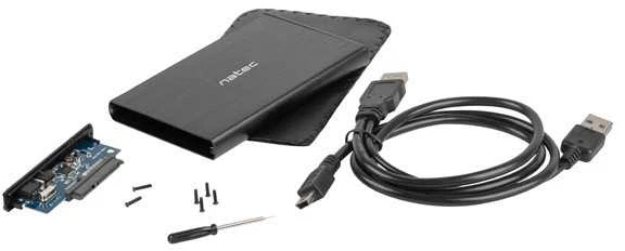 Kietasis diskas NATEC NKZ-0448 RHINO išorinis USB 3.0 korpusas skirtas 3,5 colio SATA HDD juodas aliuminis