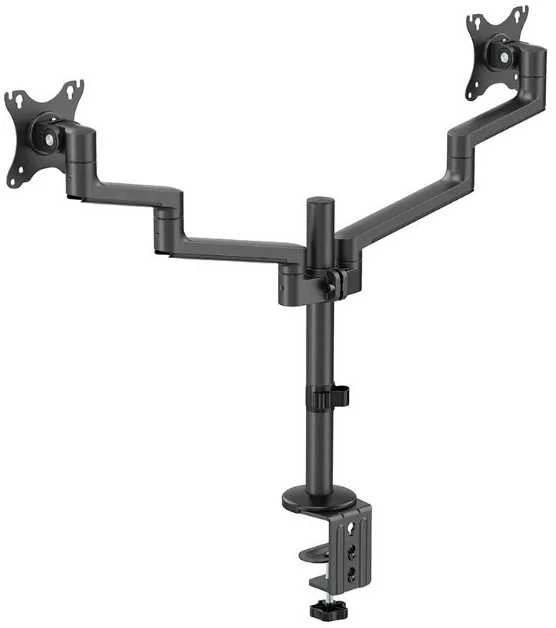 Laikiklis NEOMOUNTS SCREEN STALO MONTUVAS DVIEM EKRANAMS, Juodas (CLAMP+GROMMET)
