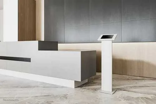 Laikiklis Neomounts NEWSTAR GRINDINIS STOVAS SU SPINTELU, UŽRAKINAMU PLANŠETĖS DĖŽU APPLE IPAD, PRO, AIR & SAMSUNG GALAXY TAB