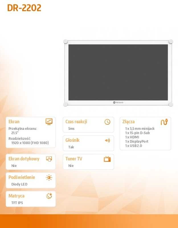 Monitorius Neovo DR-2202 21,5 IN FHD 1920 x 1080