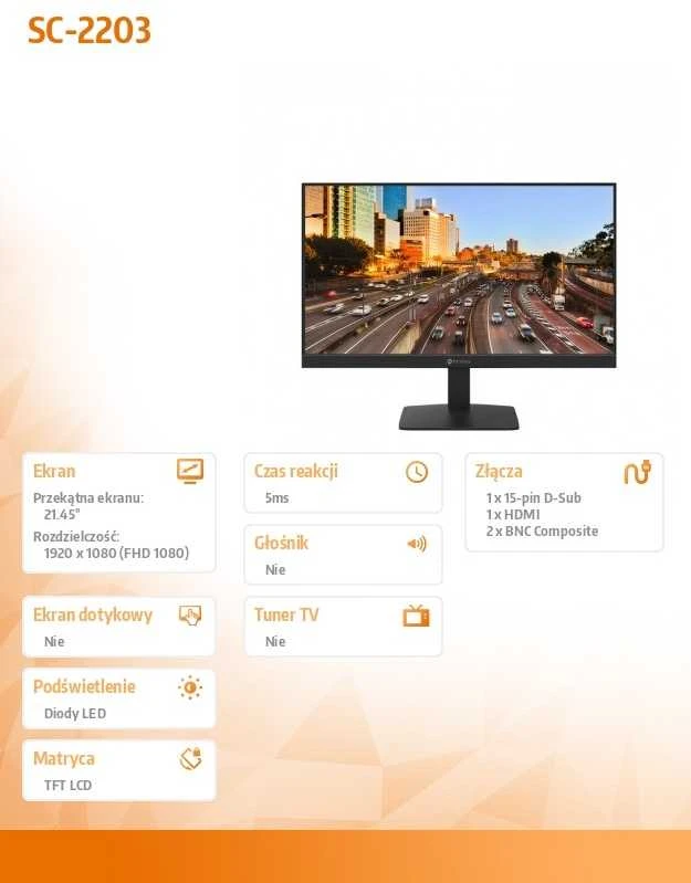 Monitorius - AG Neovo SC-2203 55,9" 1920x1080, Juodas