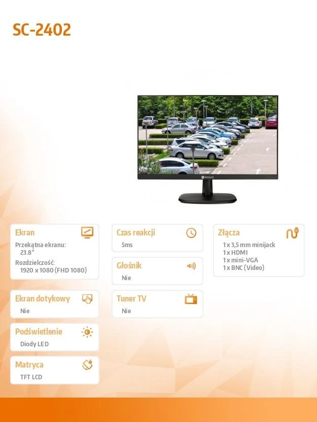 Vaizdo Stebėjimo Monitorius - AG Neovo SC-2402 24" 1920x1080 Pikselių