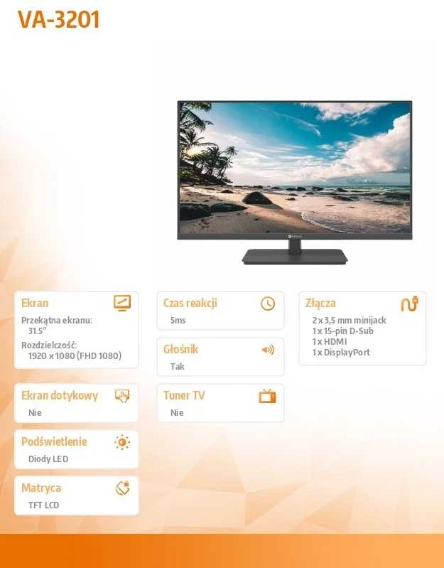 Monitorius - AG Neovo VA-3201, Juodas
