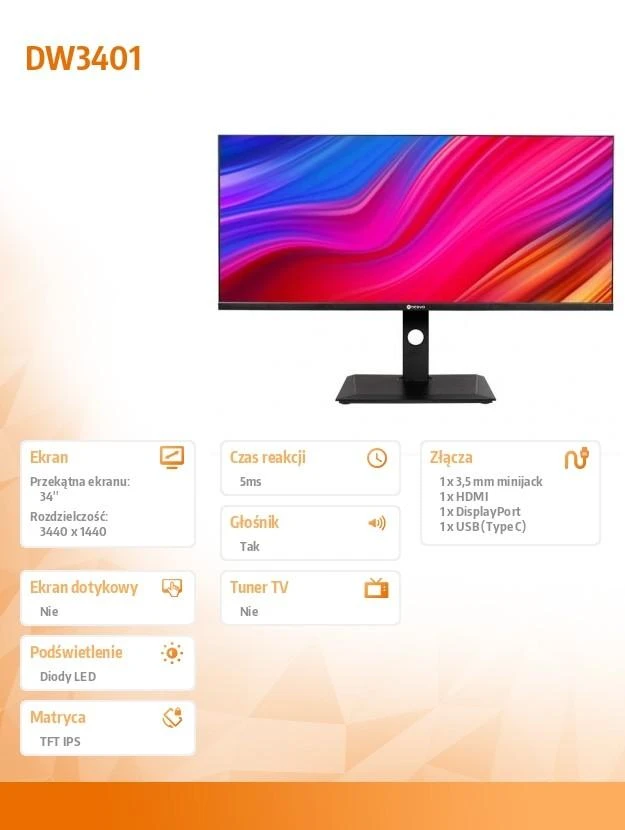 Monitorius Neovo DW-3401 34IN ULTRAWIDE IPS