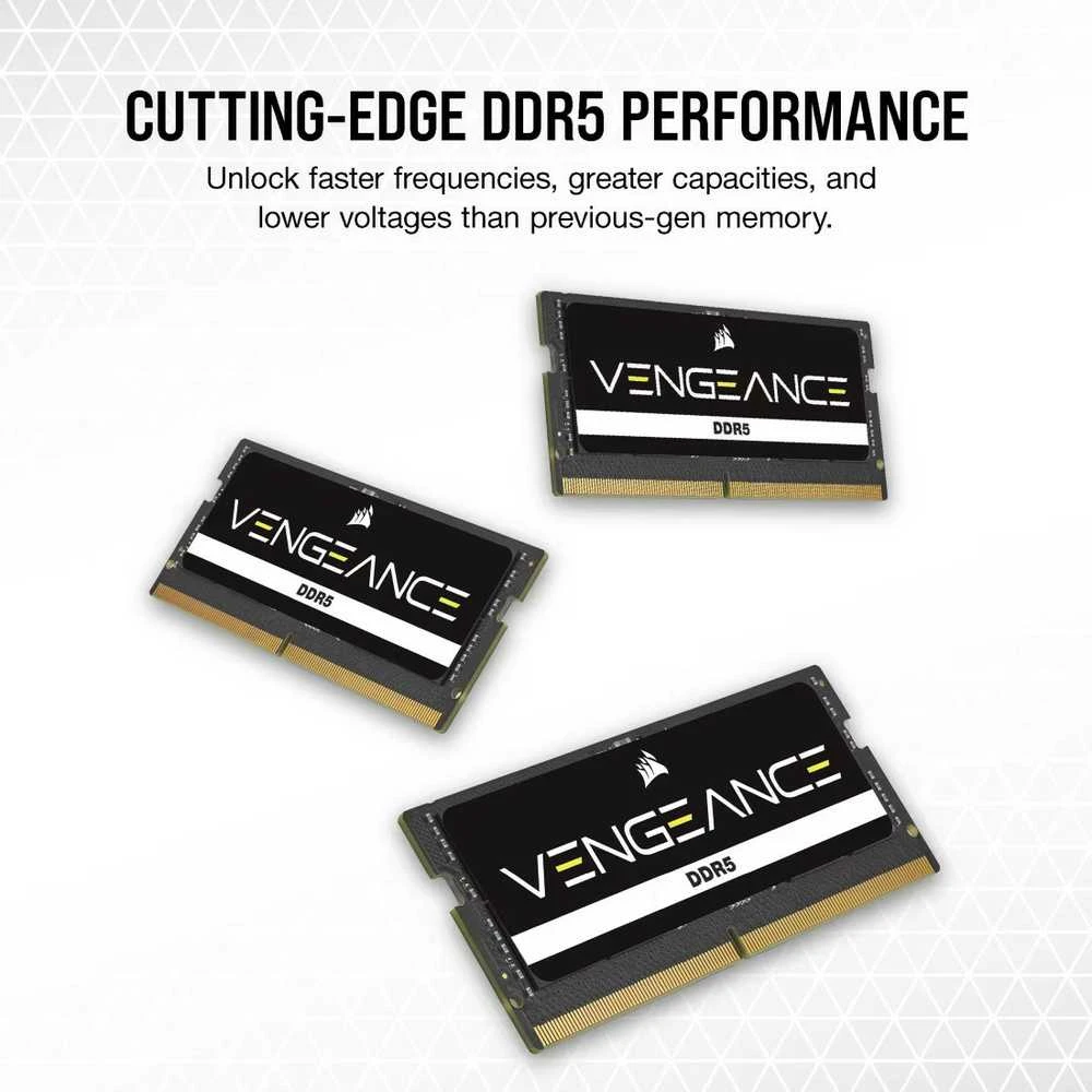 RAM Modulis - Corsair Vengeance DDR5 32GB 5600MHz SO-DIMM ECC Atmintis Juoda