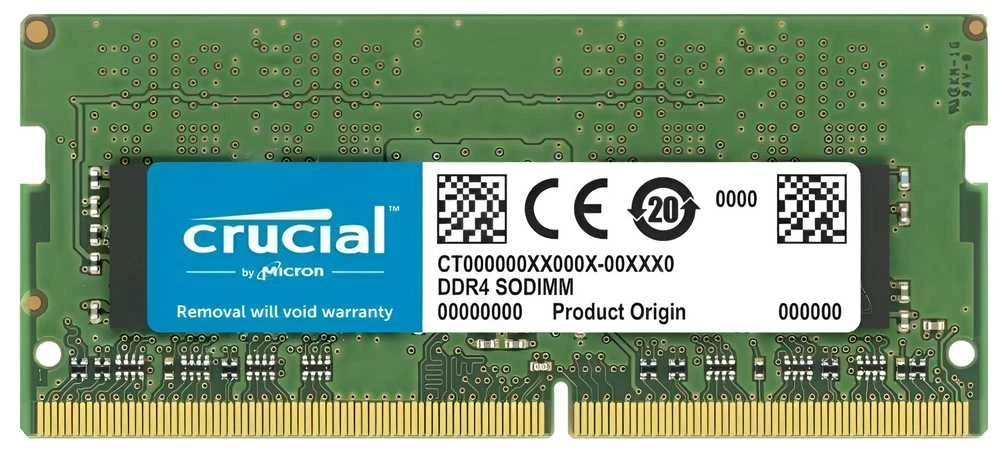 Nešiojamo kompiuterio atmintis Actina „Crucial“ 16 GB, DDR4, 3200 MHz, nešiojamasis kompiuteris, registruotas Nr., ECC Nr.