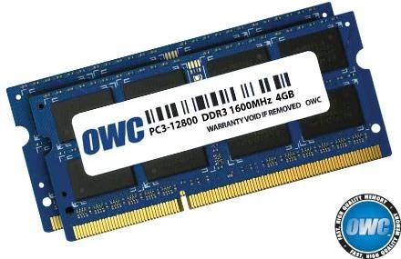 RAM Nešiojamojo kompiuterio atmintis OWC SODIMM, DDR3L, 8 GB, 1600 MHz, CL11 (OWC1600DDR3S08S)