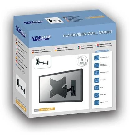 Neomounts NewStar plokščiaekranis sieninis laikiklis, 10-40", 3 pasukami taškai, pakreipiamas, juodas