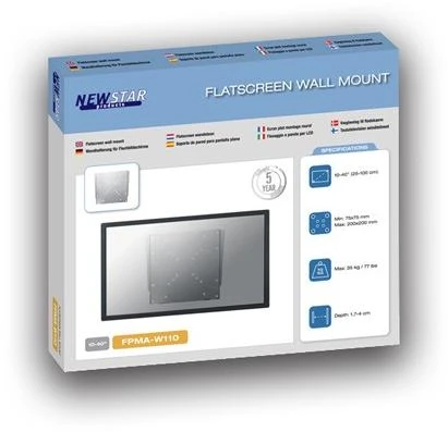 Neomounts Newstar FPMA-W110 televizoriaus laikiklis 101,6 cm (40") Sidabras