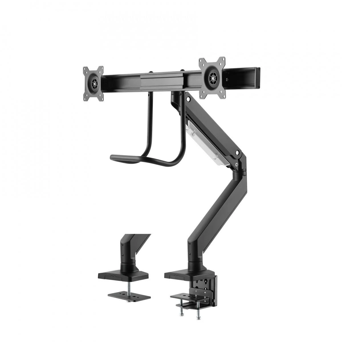 Laikiklis Neomounts NM-D775DX dvigubo monitoriaus rankena, juoda