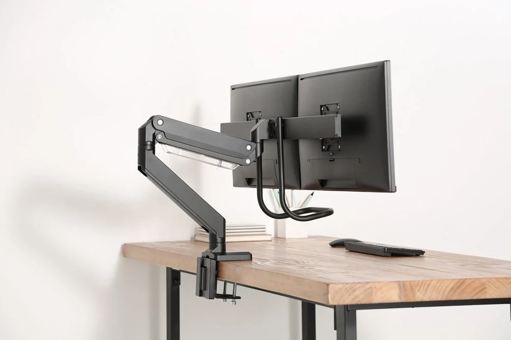 Laikiklis Neomounts NM-D775DX dvigubo monitoriaus rankena, juoda