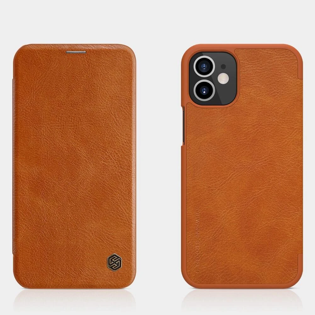 Dėklas NILLKIN QIN BOOK IPHONE 12 MINI BROWN