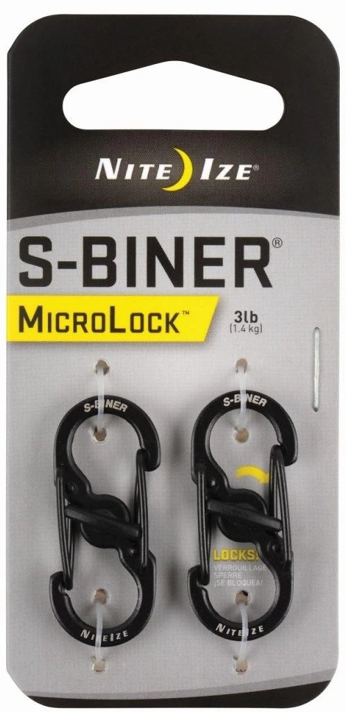 NITE-IZE karabinas S-Biner MicroLock (2vnt) juodas