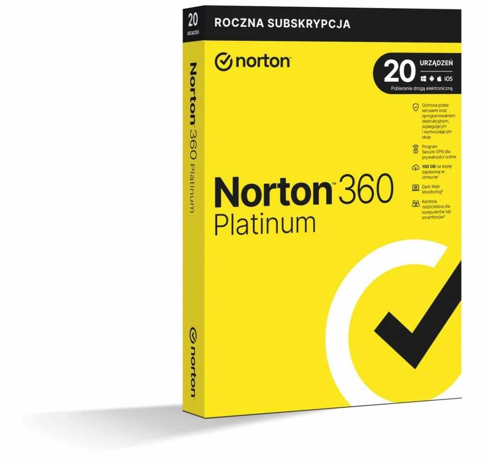 „Norton 360 Platinum BOX PL 20“ – įrenginys – 1 metų licencija