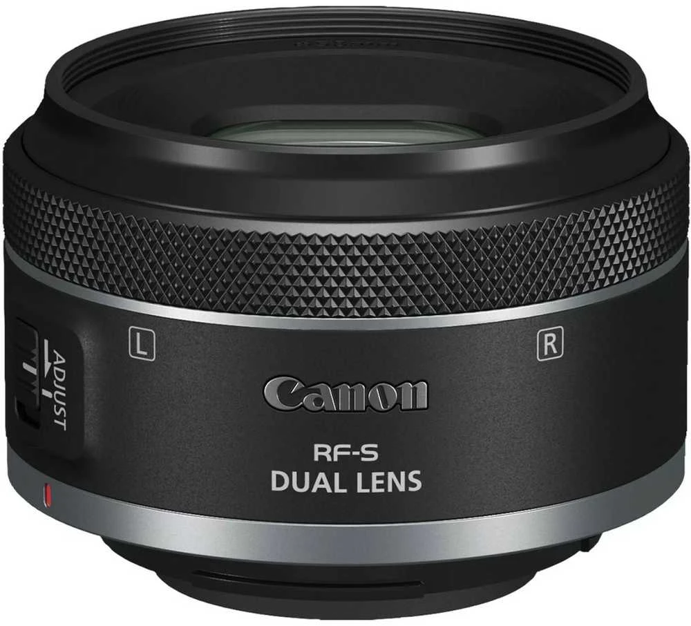 Objektyvas „Canon RF-S 7,8 mm F4 STM Dual“.