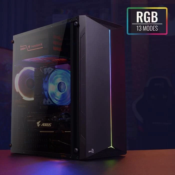 AEROCOOL AEROPGSSPLIT-A-BKRGB kompiuterio dėklas ATX Aerocool SPLIT RGB USB 3.0 - RGB STRIP 1x120mm VENTILIATORIUS
