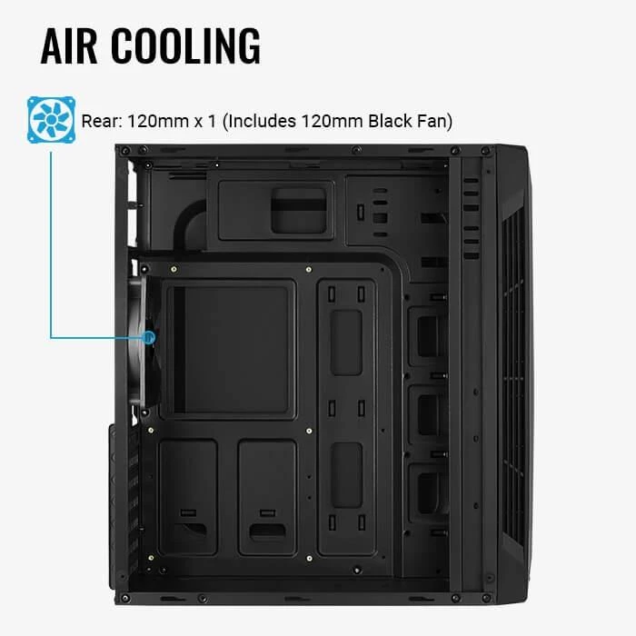 AEROCOOL AEROPGSSPLIT-A-BKRGB kompiuterio dėklas ATX Aerocool SPLIT RGB USB 3.0 - RGB STRIP 1x120mm VENTILIATORIUS