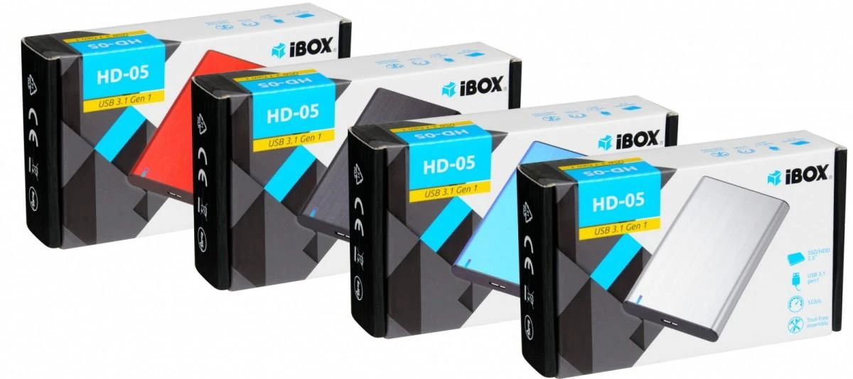IBOX HD-05 Korpusas HDD 2.5" USB 3.1 Gen.1 pilka