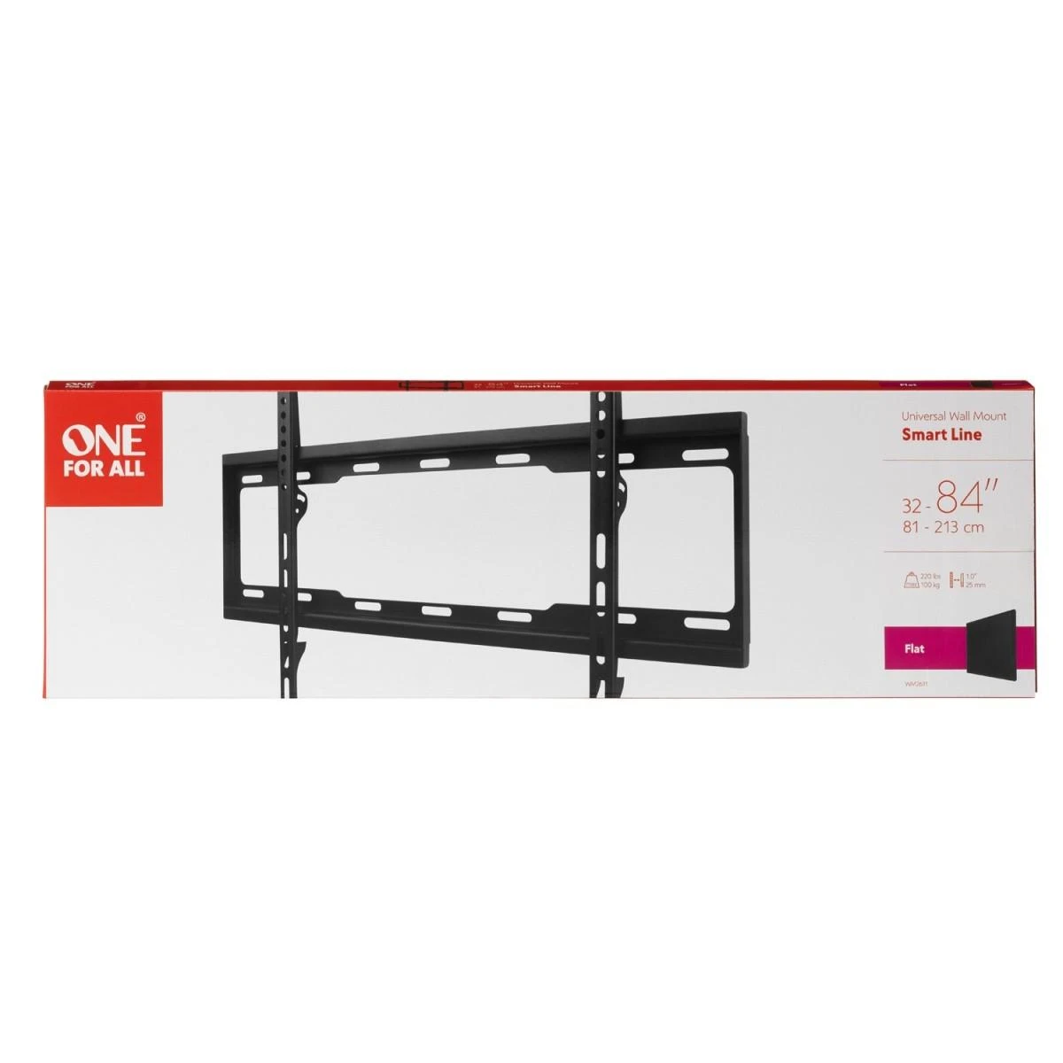 Laikiklis ONE For ALL Fixed TV Wall Mount WM2611 32-90 ", Maksimalus svoris (talpa) 100 kg, Juodas