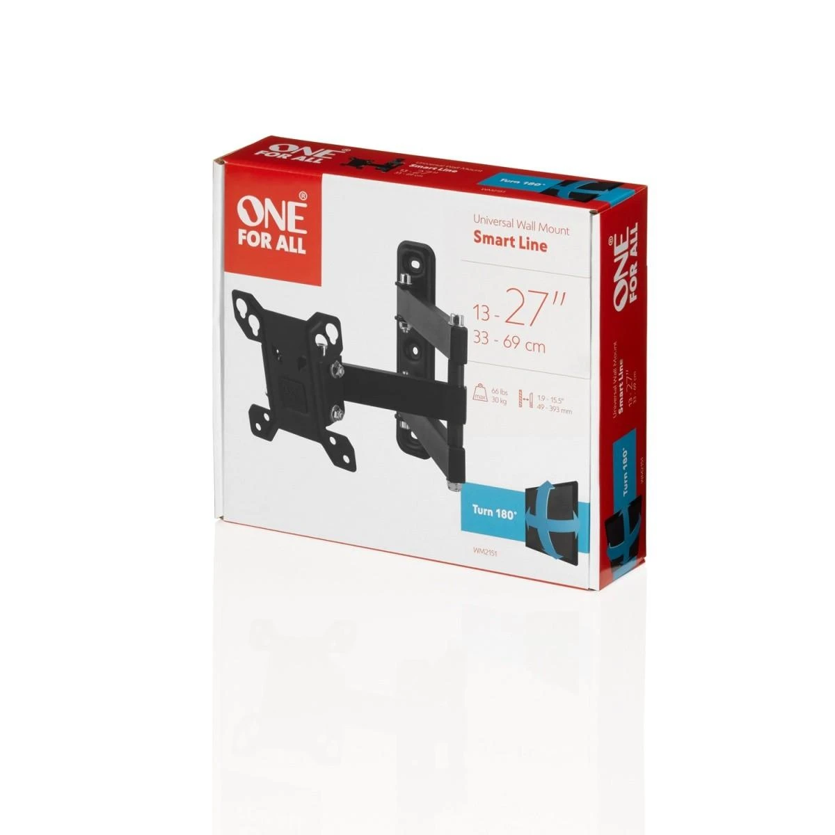 Universalus sieninis televizoriaus laikiklis ONE FOR ALL TV BRACKET, SMART TURN 180, VESA 100 GLOBAL / WM2151