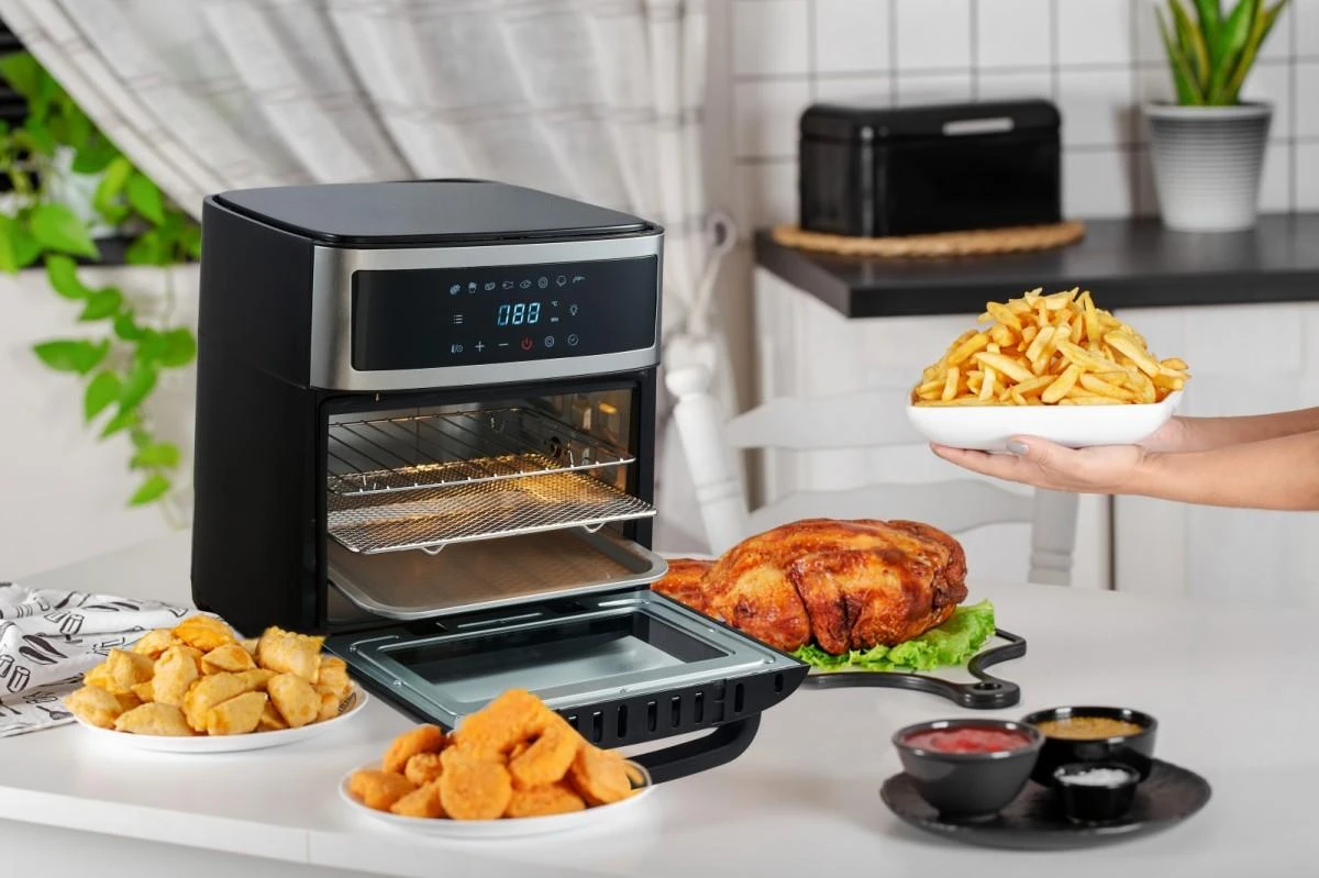 Mikrobangų krosnelė Adler | Airfryer Oven | AD 6309 | Power 1700 W | Capacity 13 L | Nerūdijantis plienas/Juodas