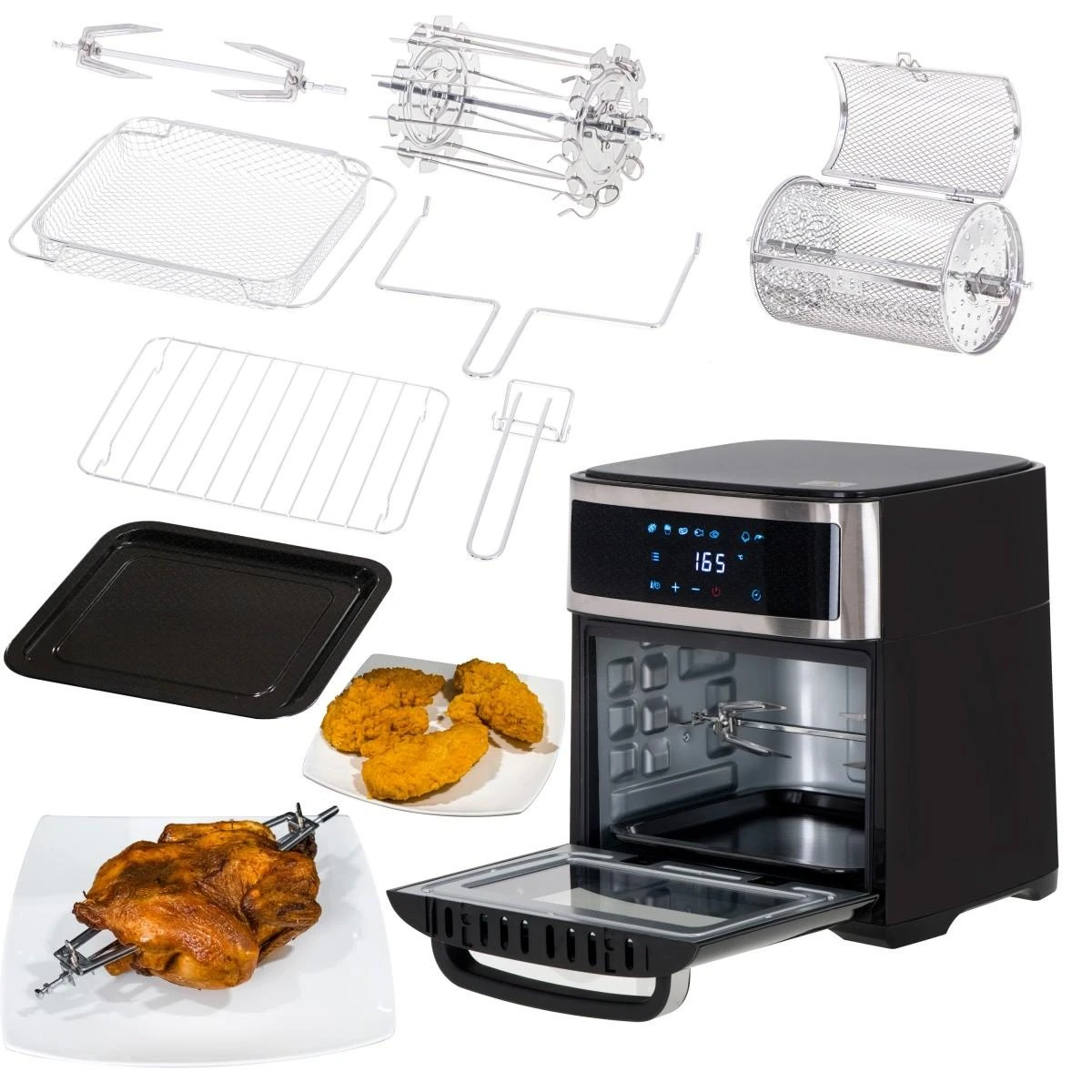 Mikrobangų krosnelė Adler | Airfryer Oven | AD 6309 | Power 1700 W | Capacity 13 L | Nerūdijantis plienas/Juodas