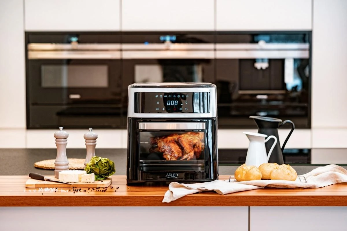 Mikrobangų krosnelė Adler | Airfryer Oven | AD 6309 | Power 1700 W | Capacity 13 L | Nerūdijantis plienas/Juodas