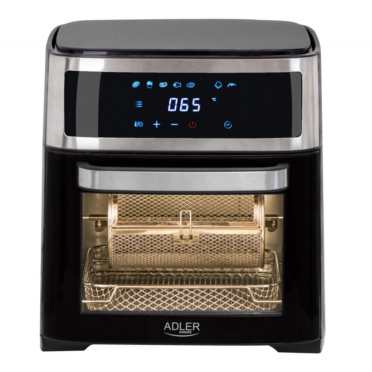 Mikrobangų krosnelė Adler | Airfryer Oven | AD 6309 | Power 1700 W | Capacity 13 L | Nerūdijantis plienas/Juodas