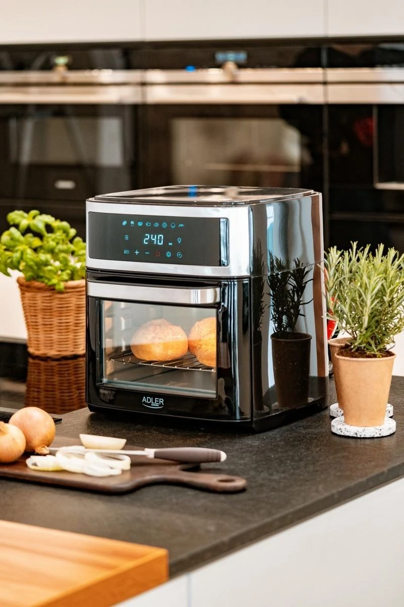 Mikrobangų krosnelė Adler | Airfryer Oven | AD 6309 | Power 1700 W | Capacity 13 L | Nerūdijantis plienas/Juodas