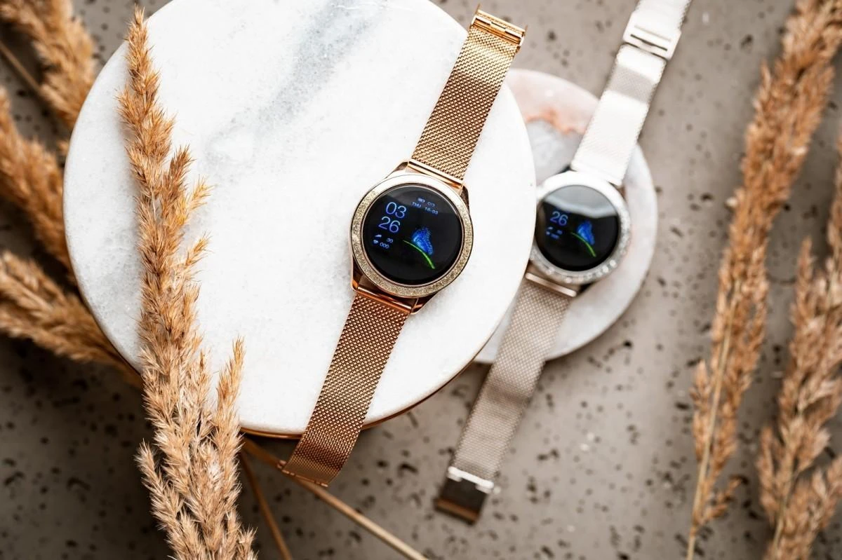 Išmanusis laikrodis Oro Smart Crystal, Sidabrinės spalvos su blizgiu apvadu