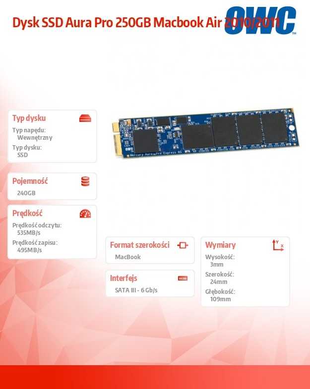 OWC Aura Pro 250GB MacBook Air 2010/2011