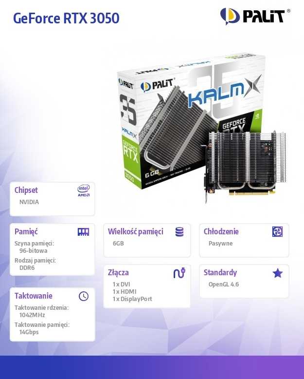 Vaizdo plokštė PALIT RTX3050 KalmX 6GB GDDR6 96bit DVI DP HDMI