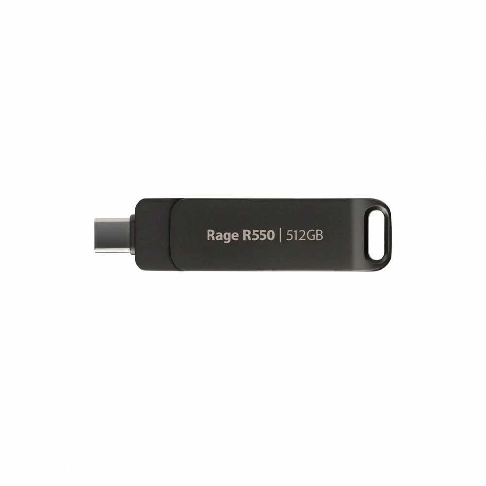USB Atmintinė - Patriot Rage R550 512GB 100MB/s USB A+C Sukamoji Juoda