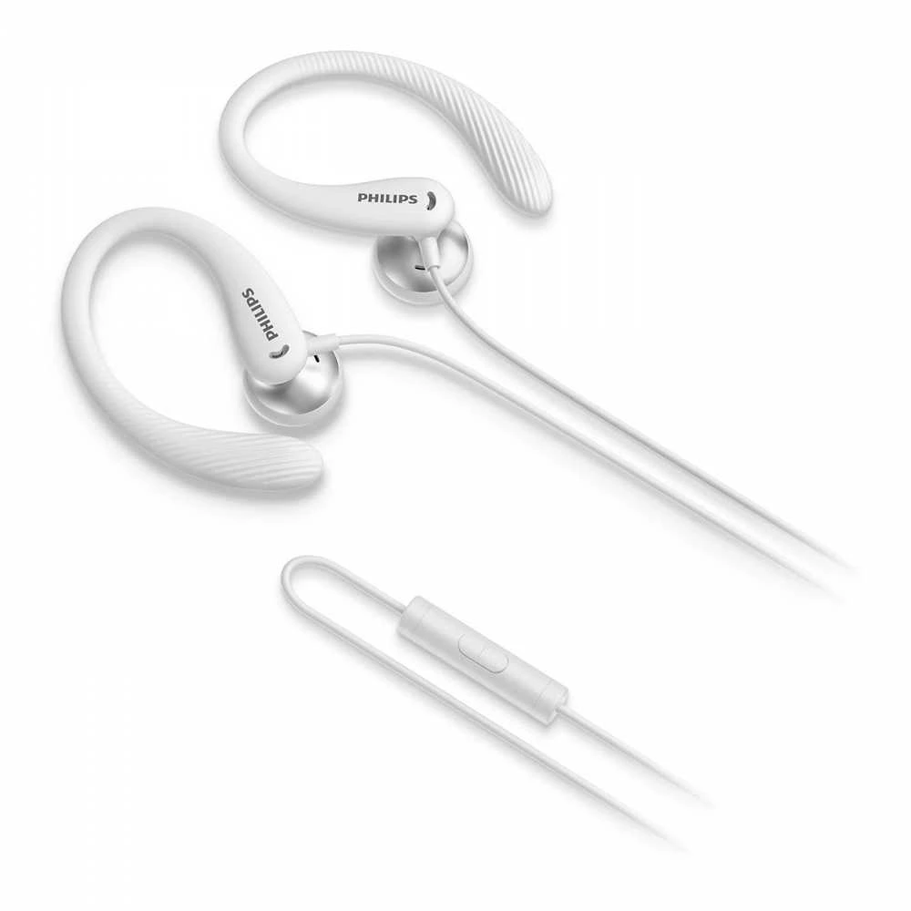 Į ausis dedamos sportinės ausinės su mikrofonu Philips TAA1105WT/00, Baltos