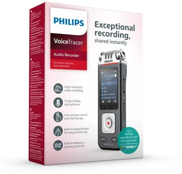 Diktofonas „Philips DVT6115“ 8 GB USB atmintinė + kortelės lizdas