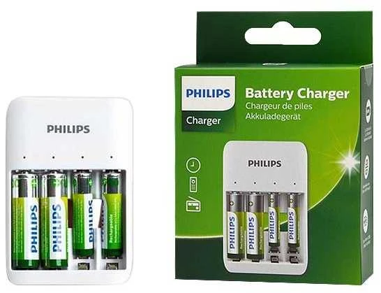 Įkroviklis Philips + 2x700mAh AAA + 2x1300mAh AA