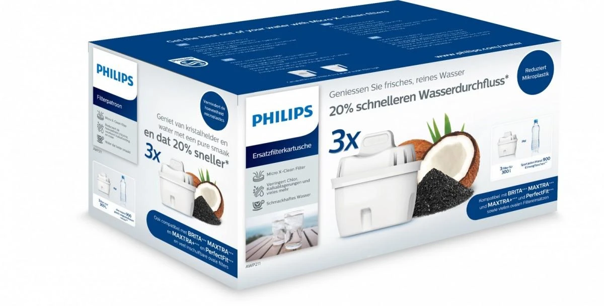 BRITA Philips Keičiamasis filtras Micro X-Clean 3 vnt. AWP211/31