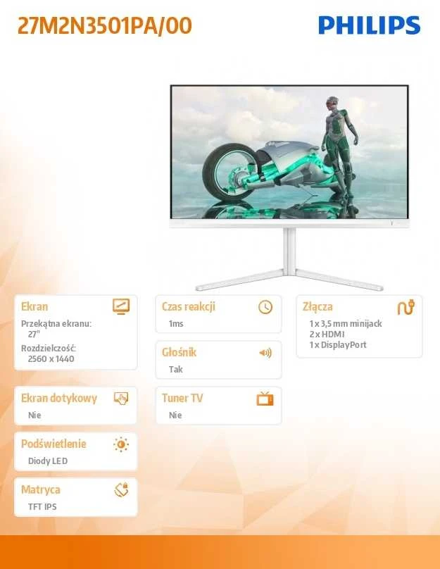 Monitorius Philips 27M2N3501PA | 27'' | 144Hz | QHD | IPS