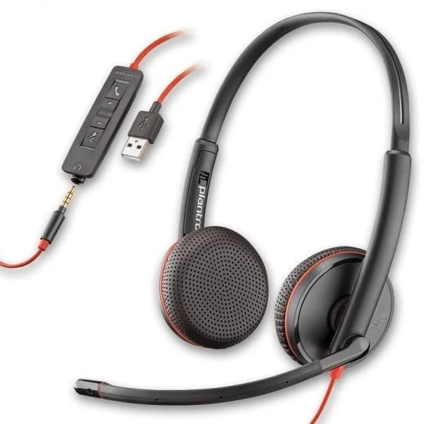 Plantronics Poly BLACKWIRE,C3225 USB-A Poly USB-A Ausinės Su mikrofonu Juodas USB Type-A su laidu