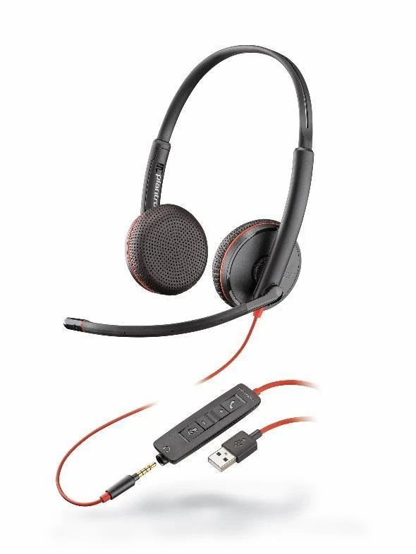 Plantronics Poly BLACKWIRE,C3225 USB-A Poly USB-A Ausinės Su mikrofonu Juodas USB Type-A su laidu