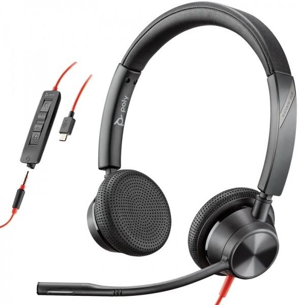 Hewlett Packard (HP) Laidinės ausinės Jack 3,5 mm / USB A Poly Blackwire C3325 juodas