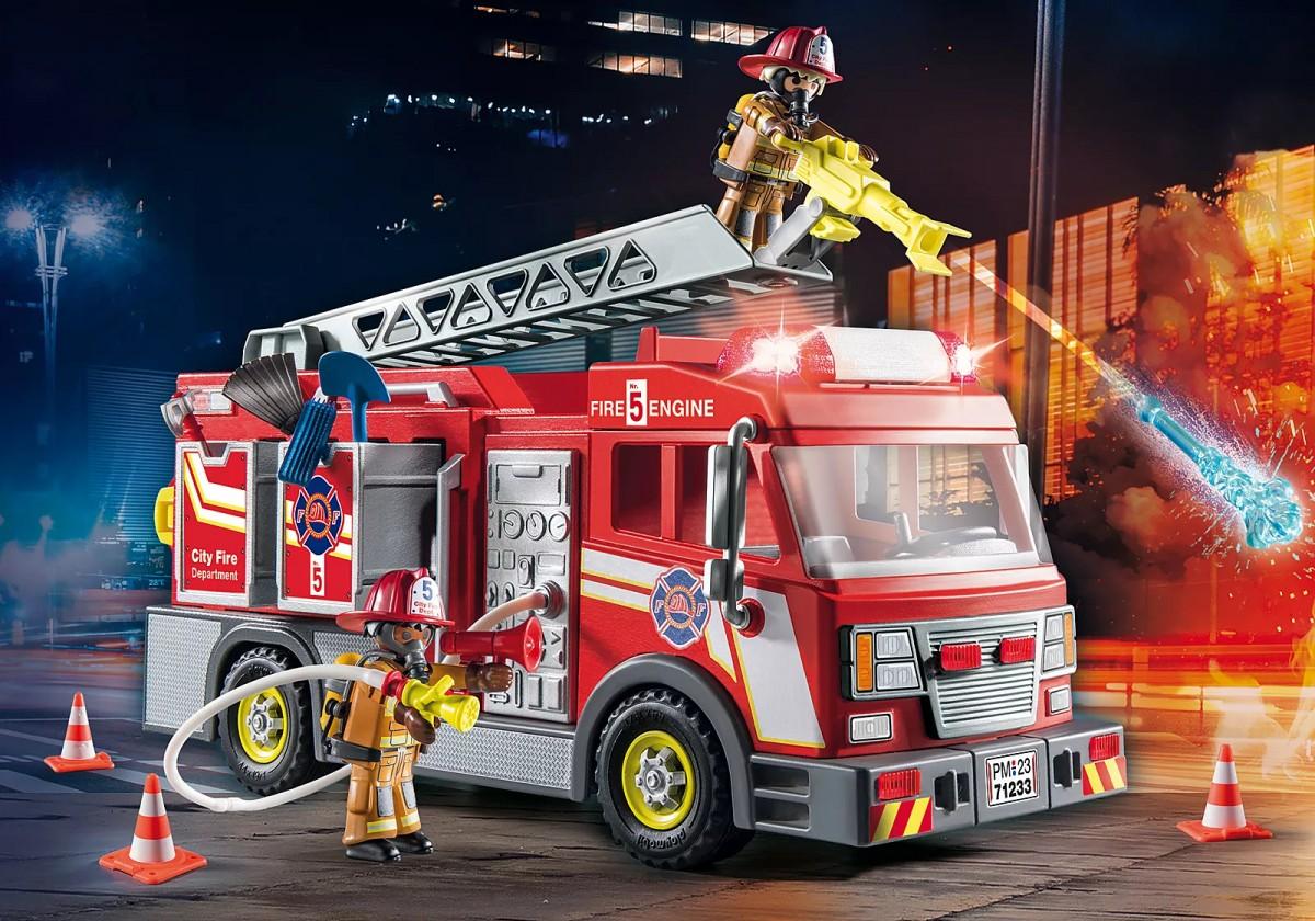 PLAYMOBIL 71233 FIRE TRUCK LIGHTS SOUND ugniagesių žarnų kopėčios