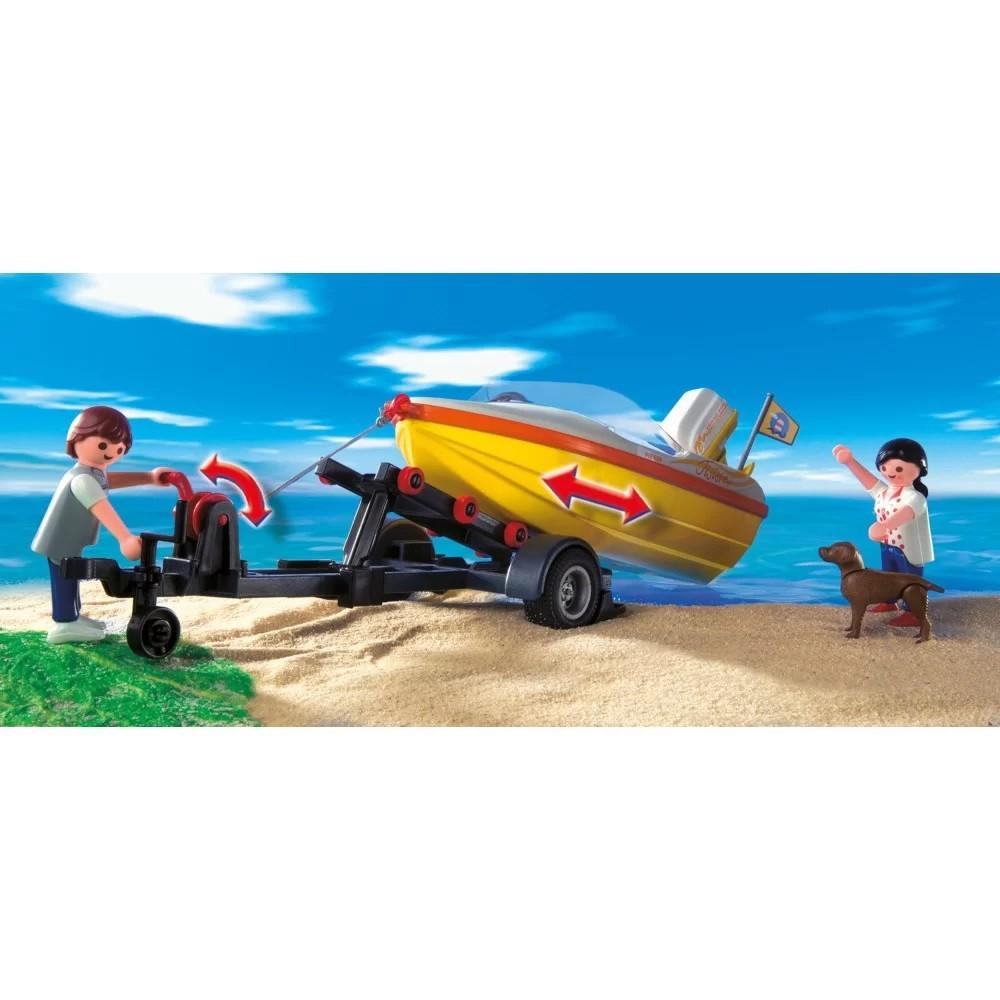 Žaislų rinkinys - Playmobil 4144 Šeimos furgonas su valties priekaba (Playmobil, furgonas, priekaba, valtis)