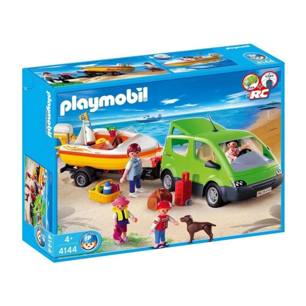 Žaislų rinkinys - Playmobil 4144 Šeimos furgonas su valties priekaba (Playmobil, furgonas, priekaba, valtis)