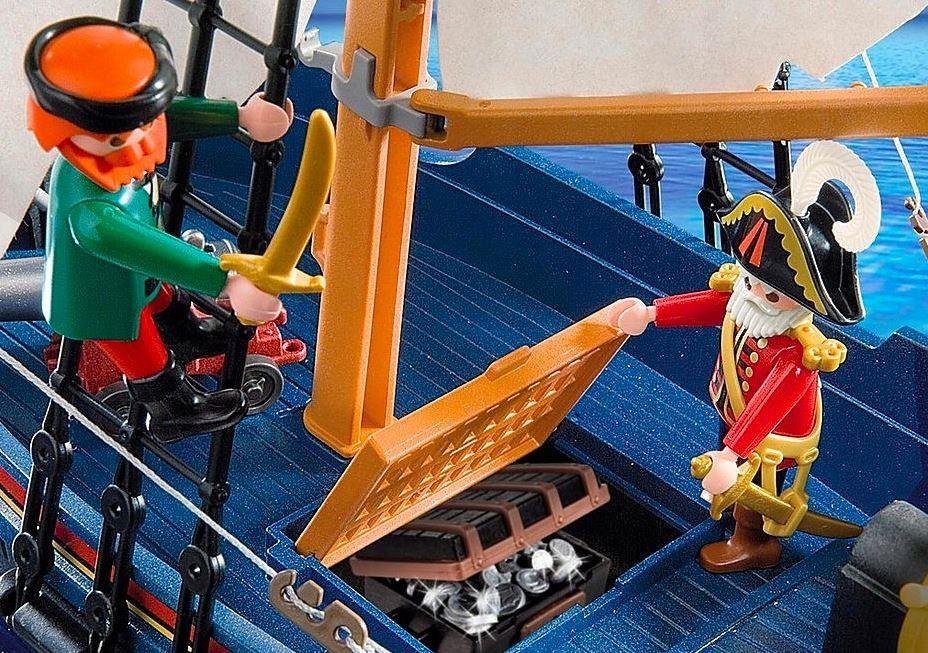 PLAYMOBIL 5810 Piratų valtis su kanonu, plaukia vandenyje, 3 personažai, 84 dalys, Piratai, Nuo 4 metų