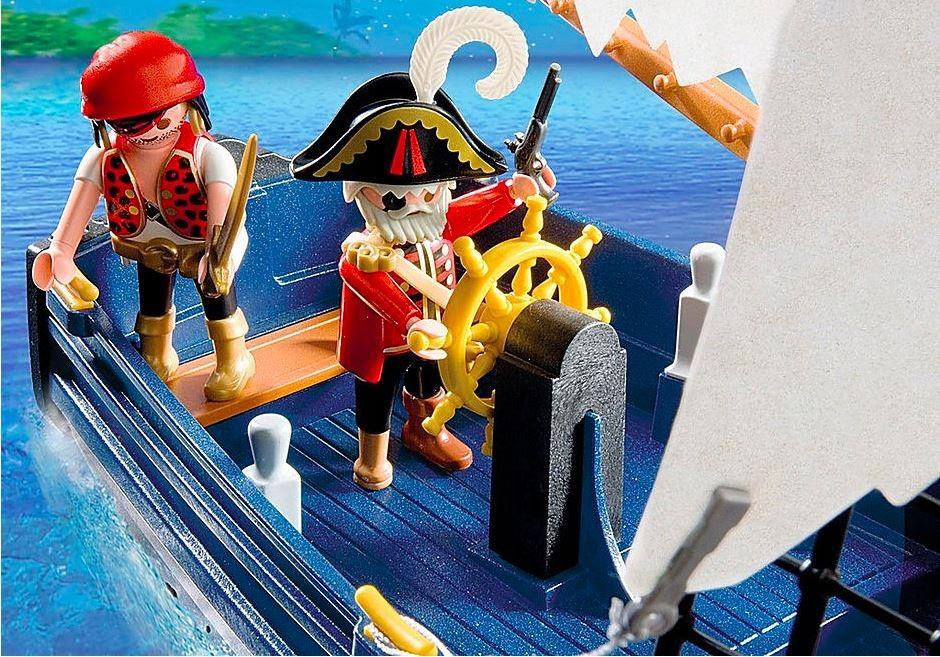 PLAYMOBIL 5810 Piratų valtis su kanonu, plaukia vandenyje, 3 personažai, 84 dalys, Piratai, Nuo 4 metų
