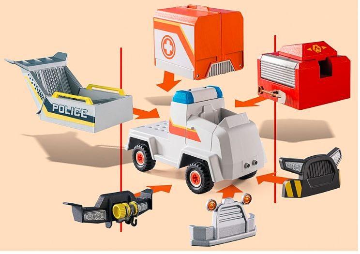 PLAYMOBIL - 70916 - ANTIS ON CALL - Greitosios pagalbos automobilis - Daugiaspalvis - Mišrus - 31 vnt.