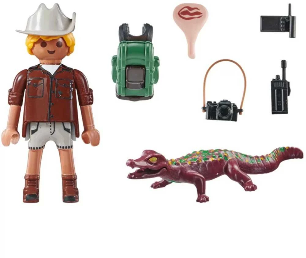 PLAYMOBIL SPECIAL PLUS Tyrinėtojas su kaimanų jaunikliu 71168